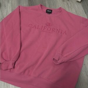 Bluenotes Pink "California" Embroidered Crewneck Sweatshirt